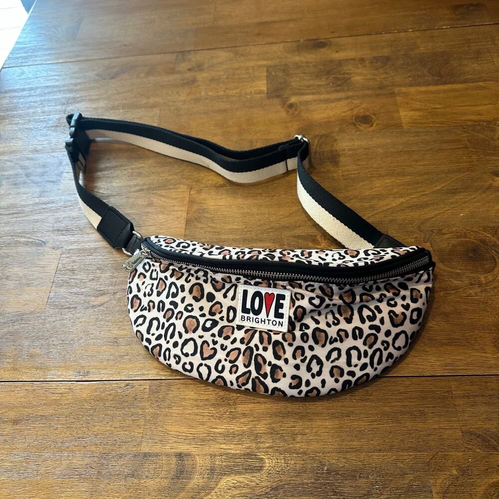 Brighton Wild Cat Leopard Crossbody Belt Fanny Pack Belt Bag Casual Sporty